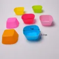 Square silicone muffin cup baking mold colorful cake cup kitchen pastry baking tool 7cm - Square / Random Color
