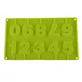 Green silicone number mold for DIY chocolate candy and lollipop baking. Durable baking tool. - Green