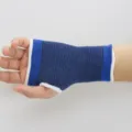 Ademende elastische sport handpalm en pols ondersteuning handschoen voor fitness - Palmbescherming / Blauw Zwart Gestreept