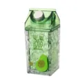 Dubbelwandige melkpak vorm waterfles met koelgel en schattige avocadoprint voor de zomer. - 400ml / Avocadostijl 2