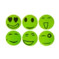 6-pack green cartoon smiley anti-mosquito patches outdoor essential oil stickers for kids. - Green