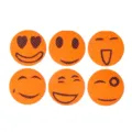 6-pack cartoon smiley muggenwerende patches, schattige oranje anti-mug stickers. - Oranje