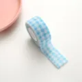 Blue checkered self-adhesive finger tape for writing protection and cute student style. - Blue Plaid