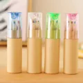 Barrel colored pencils with sharpener cap, student drawing and painting stationery set. - HB / 12 Colors Short Style / Natural Wood Color