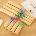 Kraft paper barrel colored pencils set with sharpener cap for student drawing and coloring graffiti. - HB / 6 Color short / Natural Wood Color