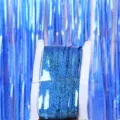 Blue laser foil fringe curtain for party background decoration, shiny tinsel door curtain. - 1*1M / Blue
