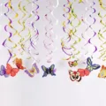 Decoración colgante de espiral de PVC con mariposas para fiestas y cumpleaños. - 30 Tiras Por Juego