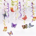Decoración colgante de espiral de PVC de mariposa para fiesta de cumpleaños y días festivos. - 15 piezas por set