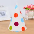 Sombrero de fiesta de papel con lunares de colores para cumpleaños infantil, diseño cono. - Estilo de Lunares Grandes