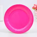 Knallpinke Einweg-Pappteller für Geburtstagsfeiern, BBQs und kreative DIY-Bastelarbeiten. - Fuchsia