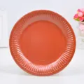 Einweg-Pappteller für Kinder DIY Malerei, runde Partyteller für Geburtstagskuchen BBQ. - Kaffeebraun