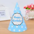 Sombrero de cumpleaños de papel de lunares azules para fiesta de niños y adultos deco - Azul de cumpleaños con lunares