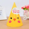 Lindo sombrero de fiesta de pollito de dibujos animados para niños y adultos, sombrero de papel. - Pollito Amarillo