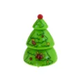 Christmas tree pull back toy car detail view, green festive vehicle with red top ball. - Christmas Pull-Back Stockings and Christmas Trees