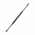 Double-headed metal ear pick with scoop and spiral tips for daily ear cleaning use. - Stainless Steel Ear Pick / Black