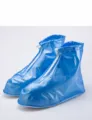 Waterproof shoe covers for outdoor hiking, durable blue PVC rain shoe covers with zipper. - 2XL / Blue