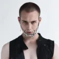 Cyberpunk metal chin mask gothic face chain piercing jaw accessory for cosplay Halloween party - Chin