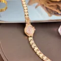 Elegant minimalist quartz women watch with delicate thin strap and small dial for daily wear. - Rose Gold Dial / Rose Gold
