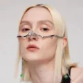 Cyberpunk metal nose bridge face chain gothic avant-garde alternative facial jewelry for women - Nose-2