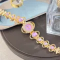 Women rhinestone quartz watch luxury stone bracelet minimalist nebula design accessory - Purple