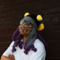 Handmade octopus crochet hat funny Halloween party beanie warm knitted costume cap - One Size / Deep Purple