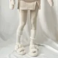 Cozy knit leg warmers cozy winter socks fluffy boot cuffs cream knitted warm hosiery detail - Two-Way Stirrup Slouch Socks / Smoke