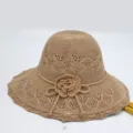 Peony Hollow Knit Hat / Coffee (Tiger Eye Texture)