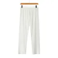Sheer mesh men's long pants lightweight breathable casual pajama trousers white base layer - S / White