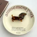 Cute dachshund hair claw clip, tortoiseshell and classic plaid pattern acrylic hairpin for women. - Plaid Dachshund