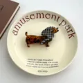 Cute dachshund acetate hair claw clip, tortoiseshell and houndstooth pattern hair accessory. - Houndstooth Dachshund