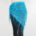 Sciarpa da danza del ventre catena in vita paillettes frange cintura blu SKU modello - Blu lago