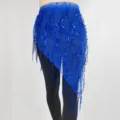 Foulard per danza del ventre con paillettes blu cintura con nappe per costume da ballo - Blu Zaffiro