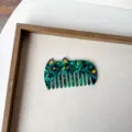 Groene acetaat kat haar kam, schattige draagbare anti-statische kam met brede tanden. - Stijl 5