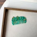 Groene acetaat kat haar kam, schattige draagbare brede tanden antistatische haarborstel - Stijl 8