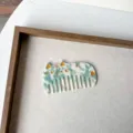 Groen gemarmerd kat acetaat haar kam, schattige draagbare brede tanden kam. - Stijl 11