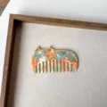 Schattige acetaat kat haar kam draagbare brede tanden bloemige styling anti statische kam - Stijl 14