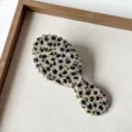 Petit peigne coussin d'air à cheveux en acétate, mini brosse de voyage motif étoile noire - 21