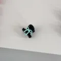 Detailed view of a sweet mini bow hair claw clip, perfect for cute styling and daily fringe use. - Black Claw Clip-Green Bow