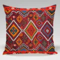 Detailed close-up of the retro ethnic style geometric pattern on the decorative throw pillow cover. - 45x45cm / BZ202408030-1