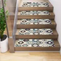 Geometric Persian stair treads non-slip carpet mats for home wooden steps indoor decor - Geometric Style 1 (MD202405016-1) / 20x76cm