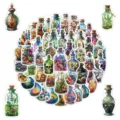 50pz adesivi impermeabili bottiglia pozione strega decalcomanie vinile per borraccia pc. - Adesivi Pozione Strega (TQ50-1258) / 50 Pezzi/Confezione / Multicolore