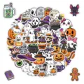 50pz adesivi Halloween impermeabili carino cartone animato spettrale per borraccia tazza - Adesivi Graffiti di Halloween (TQ50-1243) / 50 Pezzi/Confezione / Colorato