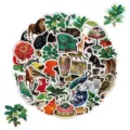 Set di adesivi vintage botanici e animali, adesivi decorativi impermeabili retro per diario. - Set di Adesivi Retro Graffiti(TQ50-1215) / 50 Pezzi/Confezione