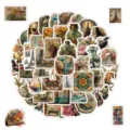 50 Pz Adesivi Decorativi Vintage Retrò, Sticker Impermeabili per Tazza e PC Portatile - Stile Misto Vintage (TQ50-1244) / 50 Pezzi/Confezione