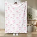 Morbida coperta in flanella con stampa di fiocchi rosa, plaid accogliente per la casa e la camera. - M20260520-4 / 75x100 (230/m² flanella)