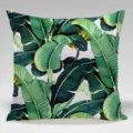 Tropical plant banana leaf print throw pillow cover, stylish home decorative cushion case. - Single-Sided Peach Skin Pillowcase / 45x45cm Without Insert / Tropical Plant Style 2