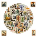 50 Pcs Adesivi Francobollo Halloween Vintage Impermeabili Sticker Gotici per Valigia e Laptop - TQ50-1248