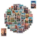 50pz Retro USA Viaggio Poster Adesivi Vintage Città Landmark Impermeabile Vinile - Poster Americano Retro / 50 Pezzi/Confezione