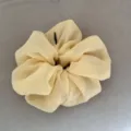 Yellow plaid chiffon scrunchie detail, vintage ruffled hair tie for women and girls daily styling. - Yellow Checkered Hair Ring