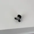 Close-up of a cute mini black hair claw clip featuring a shiny silver bow detail for bangs. - Small Ribbon Bow Style (4#) / Black